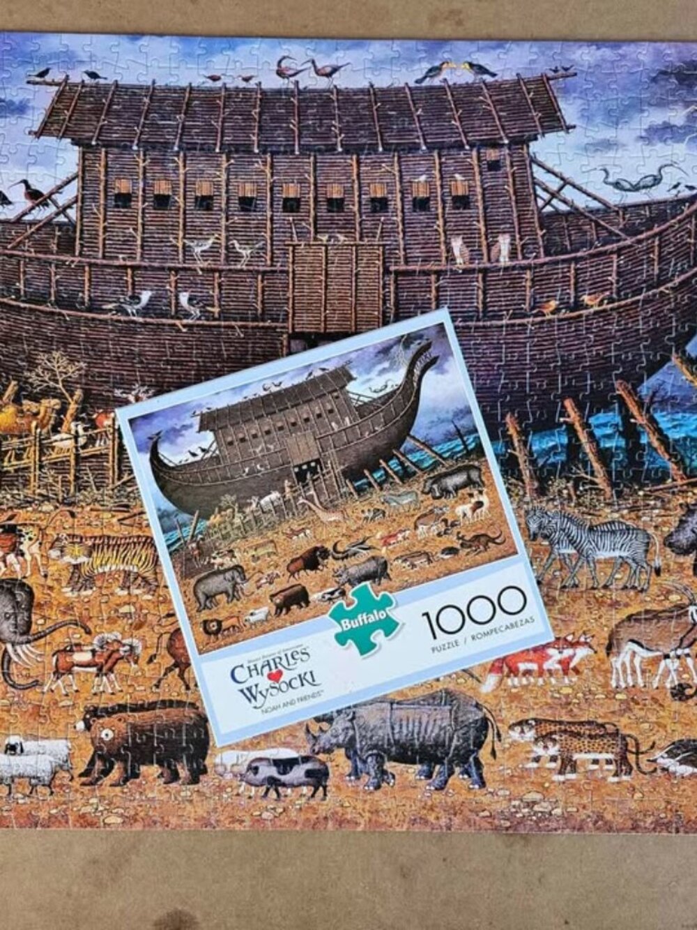 Charles Wysocki Noah And Friends 1000 Piece Jigsaw Puzzle 100% Complete Buffalo